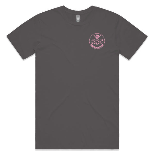 Rad Rider Crew Tee - Charcoal pink